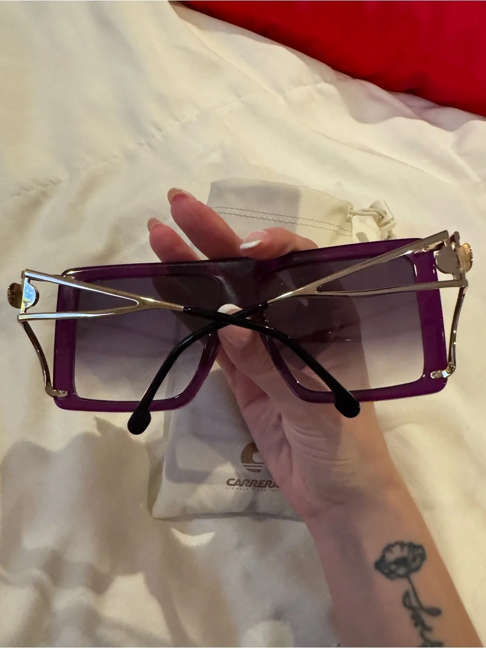 Carrera Women’s Purple Oversized Square Sunglasses
